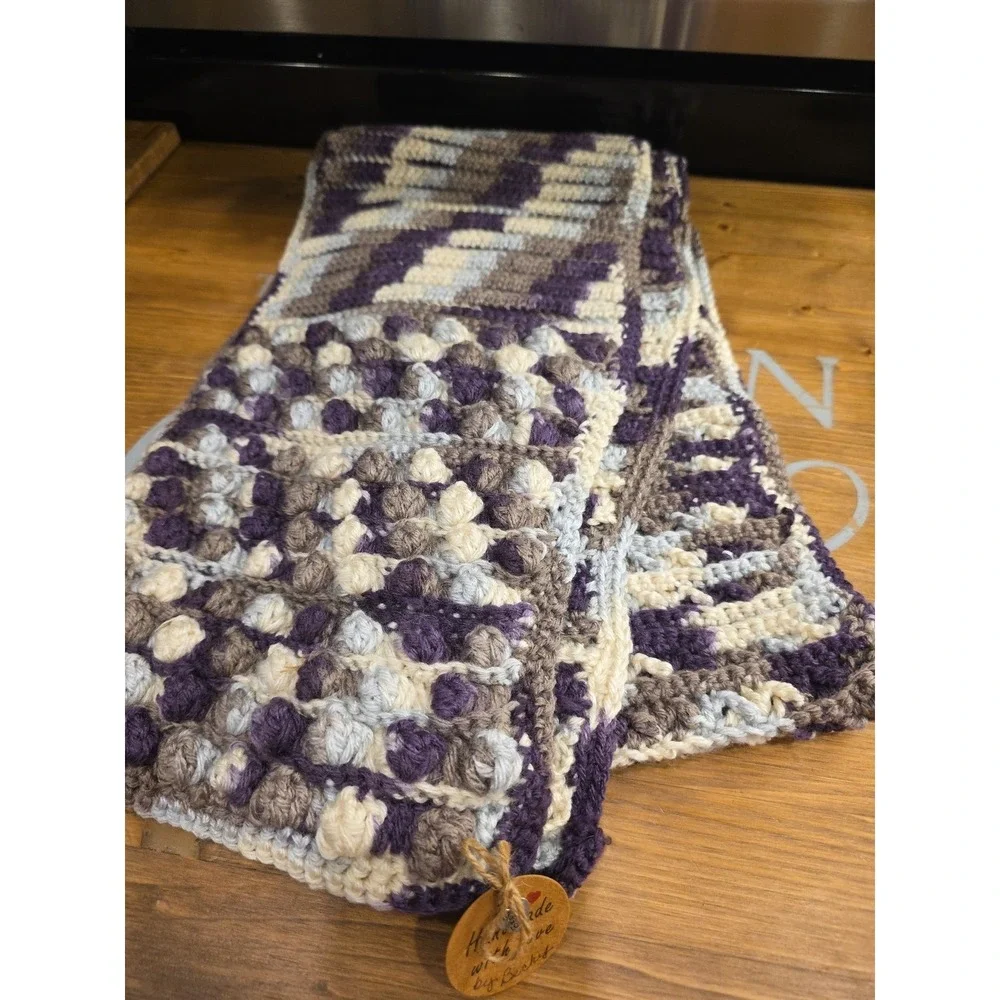 NEW Homemade Ladies‎ Purple Scarf 9x84 Inches